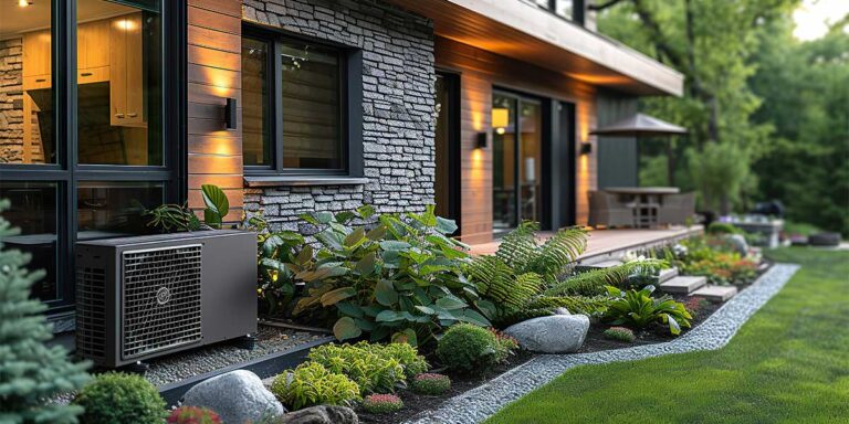 heat pump outside of house